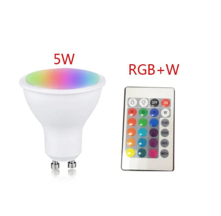 Aluminum lamp cup energy saving 5w E14/E27/GU10/GU5.3 led bulb high bright RGBCW multi color spot light with remote controller