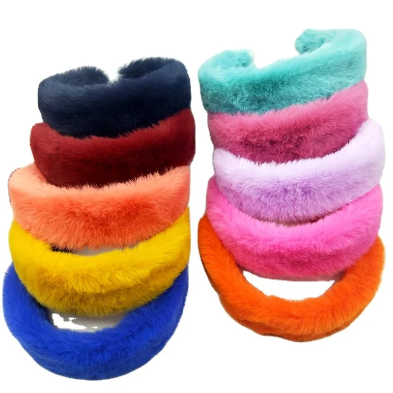 

women furry Headband,1 Piece, 25 color white,black,blue,red