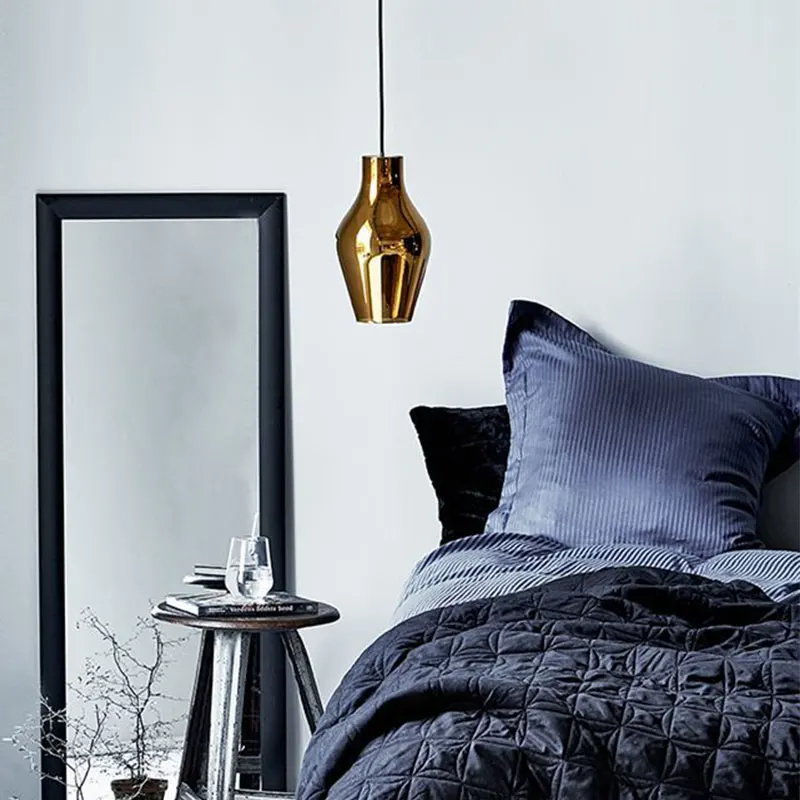 Nordic minimalist glass chandelier gold color hotel dinning room pendant led light modern