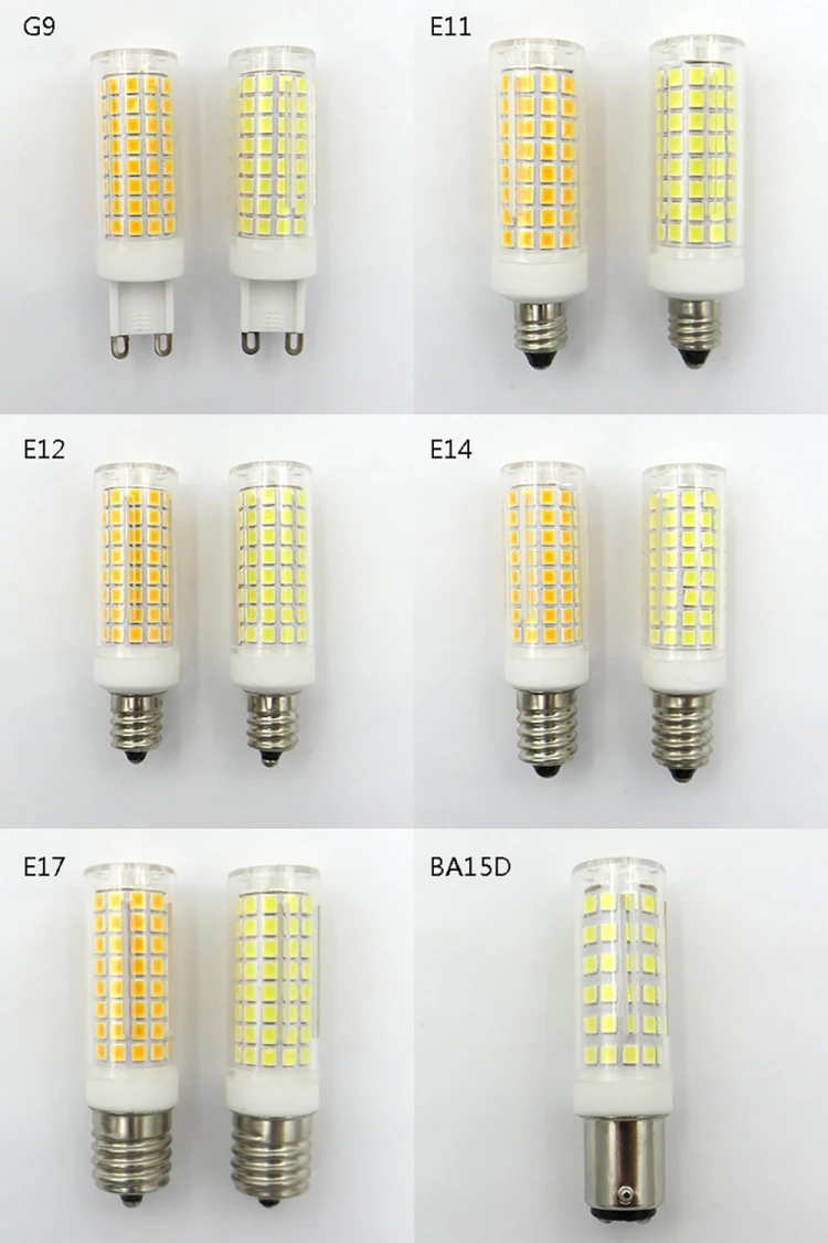 Light Bulbs 10 Pack LED Bulbs LED Bulb E11 Silicone Corn Bulb 5730 SMD 136LED Energy Saving Lamp Dimmable 10W LED Bulb for Home Lighting AC 110-120V Size : Warm White