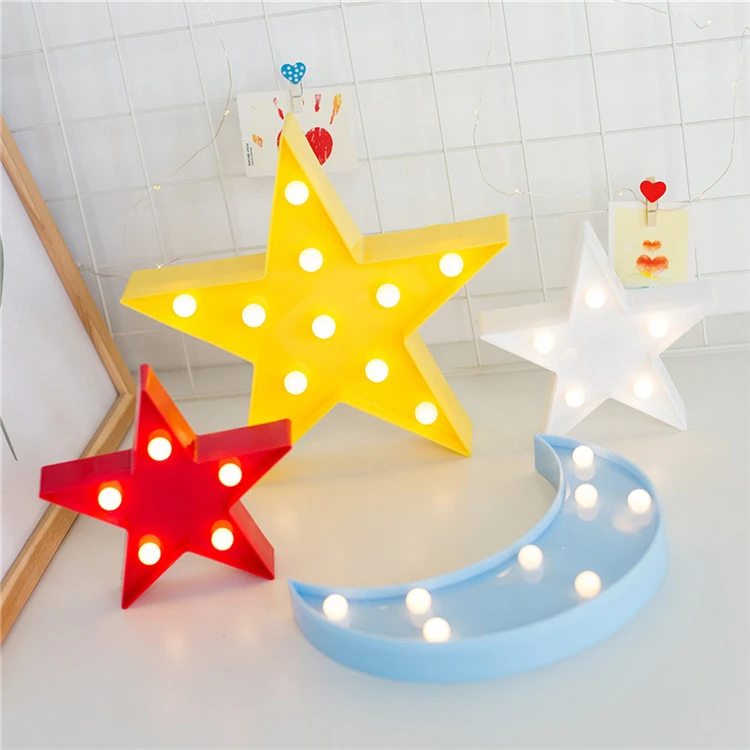 Children Decor Light 3D Lamp Novelty Luminaria Star Marquee Letter led night light