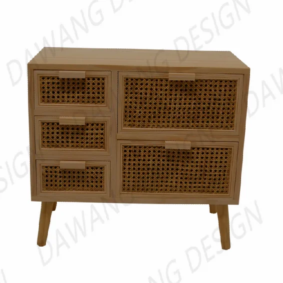 
Layered rattan storage cabinet 