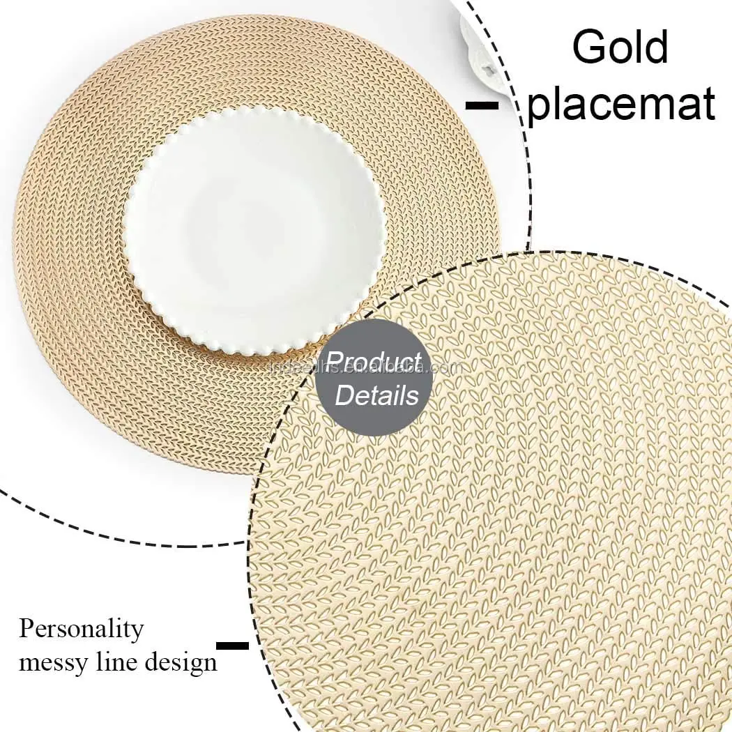 Pressed Vinyl Metallic Placemats/wedding Accent Centerpiece Placemat
