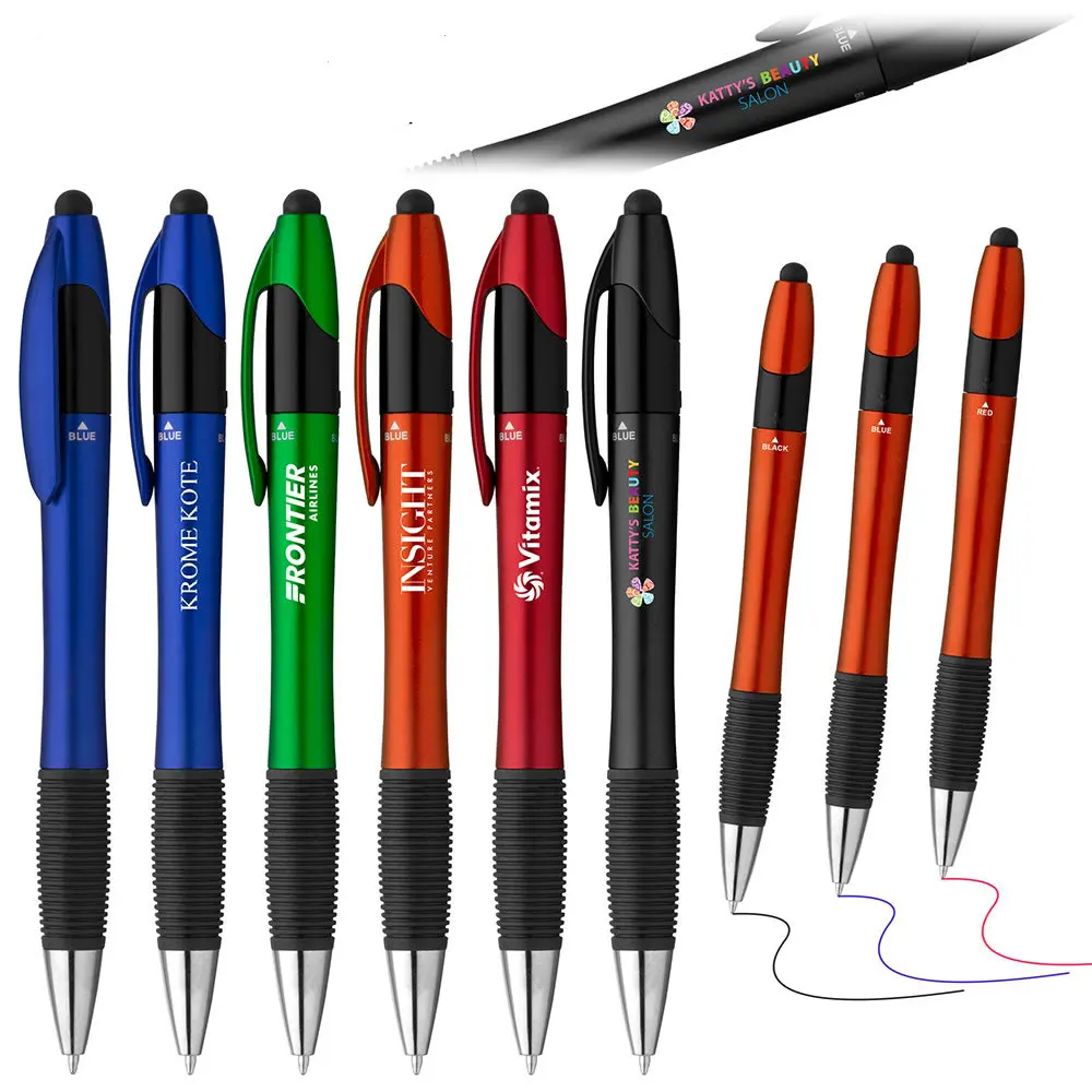 Trio Multi-color Pen 3 In 1 Colored Ink Twist Action Matte Metallic ...