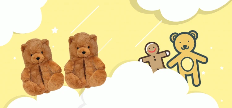 In Stock wholesale Hot sale Plush Woman Teddy Bear Slippers Plush Stuffed Oversized Tebby Bear Body Slippers
