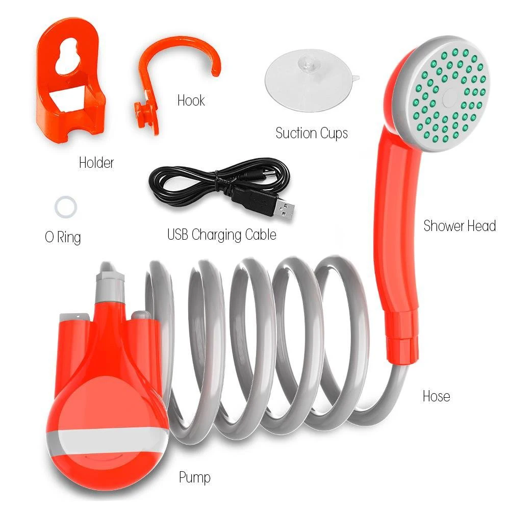 Factory Price Camping & Toilet Accessories Bathroom Kit USB Rechargeable Water Shower Pump Portable Muslim Bidet Shower supplier