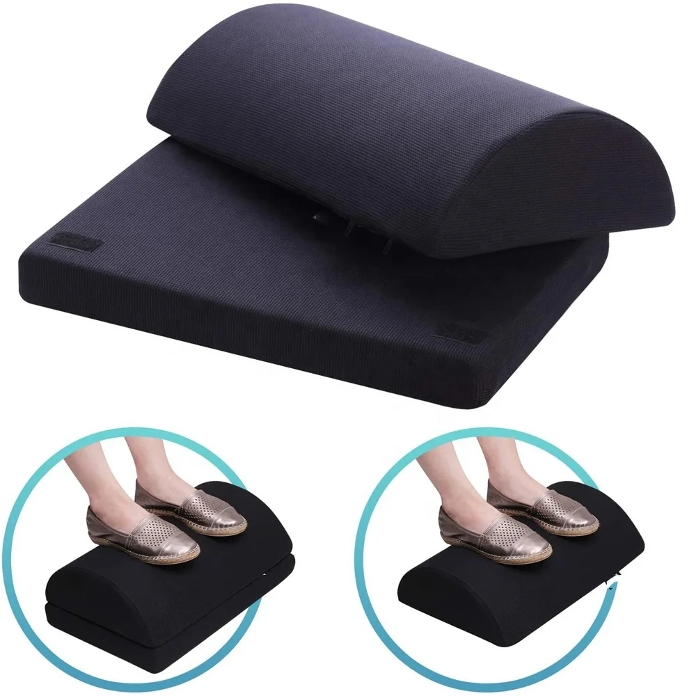 High Density Memory Foam Office Foot Rest Cushion Adjustable Ergonomic Foot Rest Under Desk
