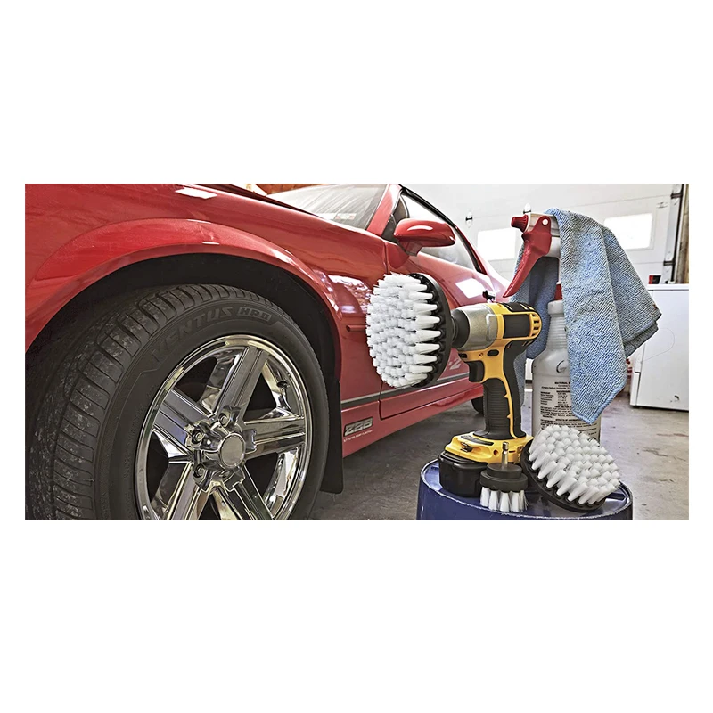 Car Wash Brush Electric Drill Brush Attachment Set For Wheel Brush,Tub