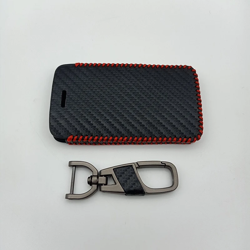 Black Real Leather Remote Smart Key Case Cover For Renault Koleos Kadjar Captur 