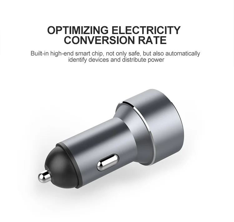 Shenzhen Manufacturer 2 Ports 5V 2.4A Dual USB Car Charger Adapter With Led Voltmeter Display