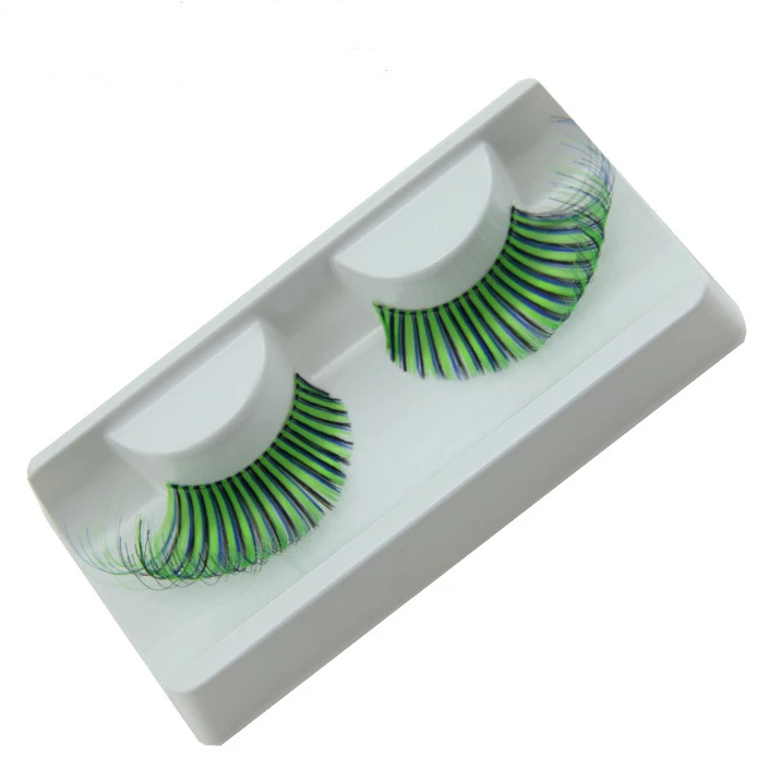 Hot selling color stage false eyelash custom exaggerated holiday party eyelashes