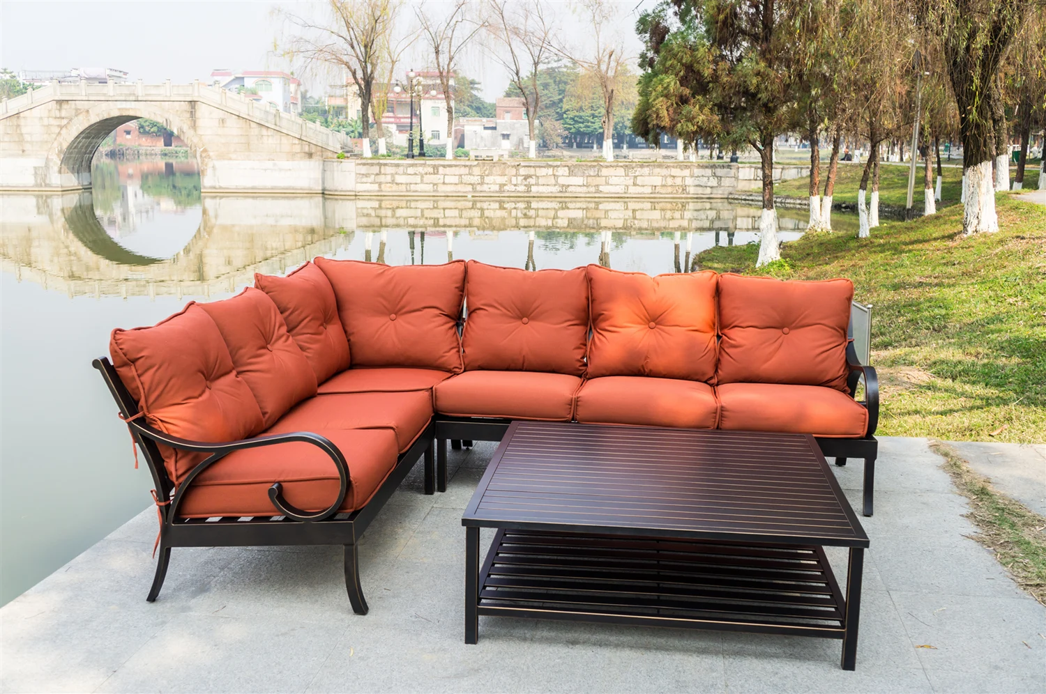 All-weather Outdoor Furniture Outdoor Aluminum Sofas With Cushions