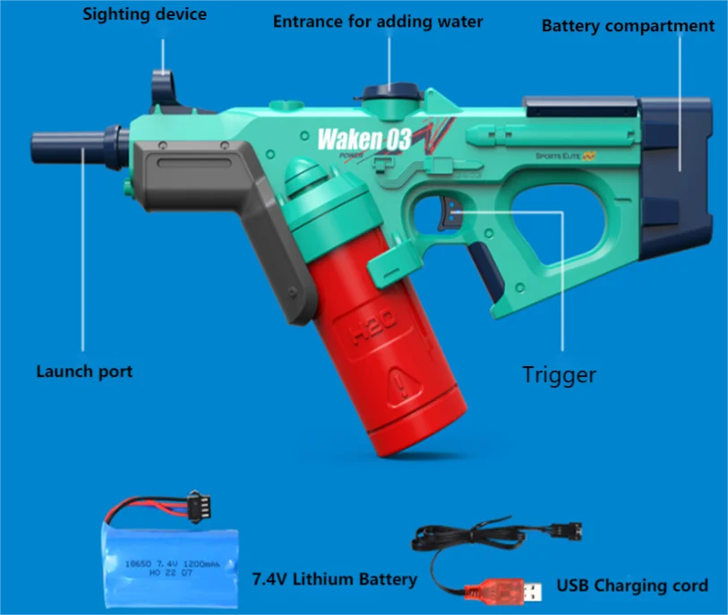 New Electric Water Gun Power Sufficient Longrange Range Summer Play
