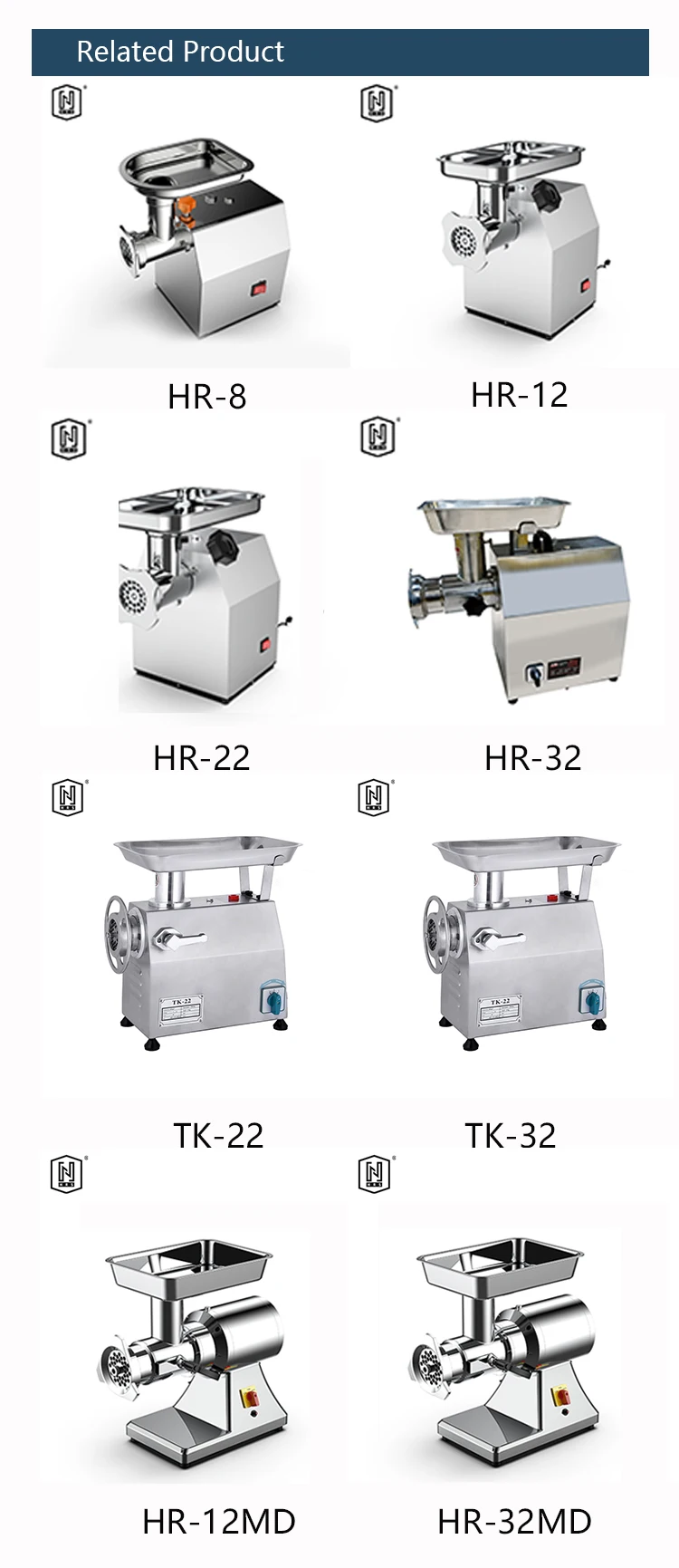 Tk22 Stainless Steel Mince Machine Electric Meat Grinder/ Hobart Meat