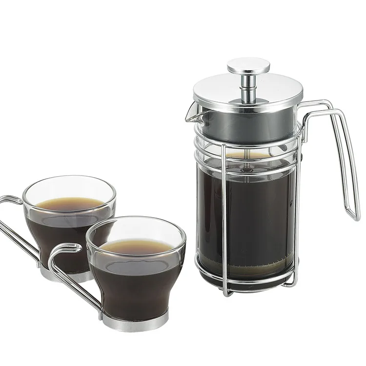 Juego De Té De Émbolo Para Café,Prensa Francesa,Cafetera De 350ml Con 2  Tazas De Vidrio - Buy Émbolo De Café Francés Prensa,Caffettiera Francés  Prensa Café,Juegos De Té Francés Prensa 350ml Product on