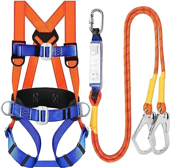 Safety Harness Fall Protection Full Body Roofing Harnesses With Shock Absorbing Lanyard Buy