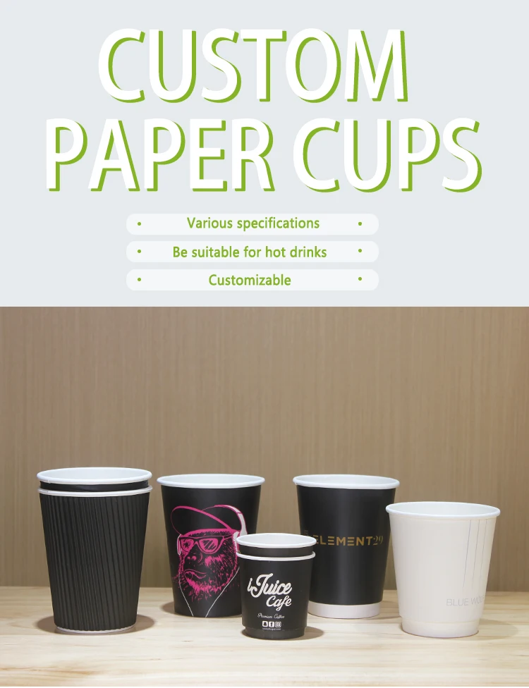 LOKYO wholesale customized hot drinks black cup 4oz ripple coffee paper cups disposable
