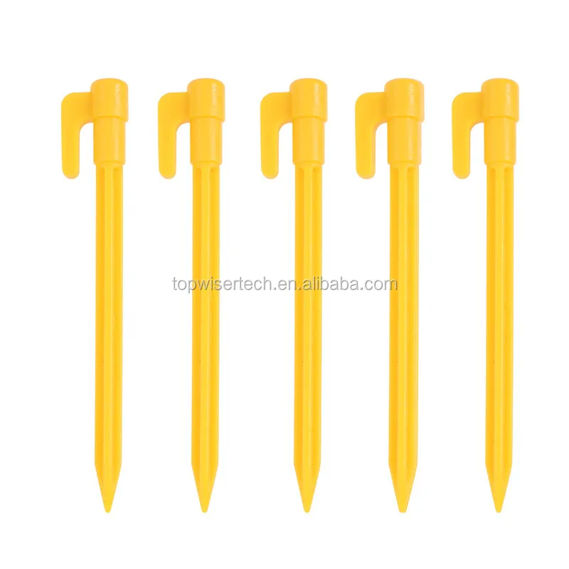 3 PACKS OF 5 W4 PLASTIC AWNING PEGS 8inch YELLOW