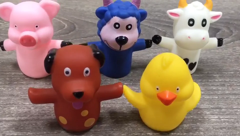 3+ Plastic Finger Puppets Kids Toys Educational Mini Farm Animals For