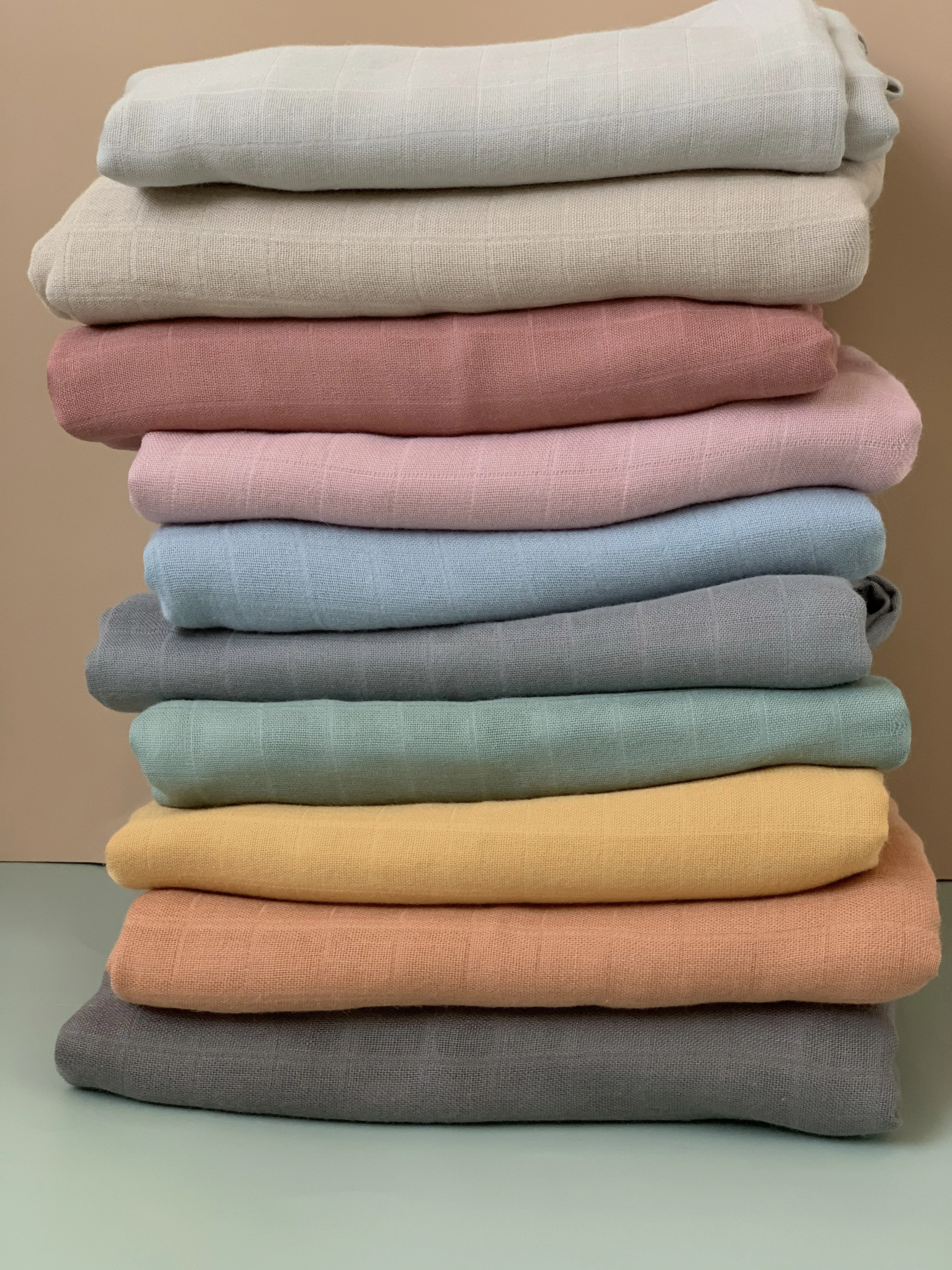 2020 Color Gots Organic Bamboo Cotton Solid Plain Rainbow Newborn Baby