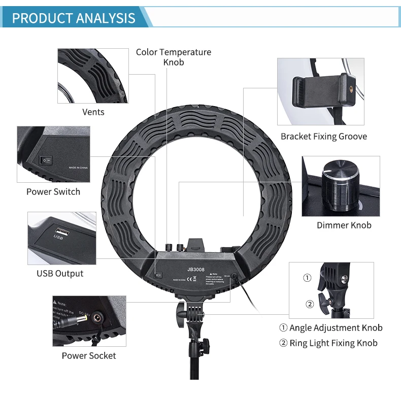 Camera Ring Light18 Inch Ring Live Light Fill Light Large Aperture Beautiful Skin Equipment Lamp