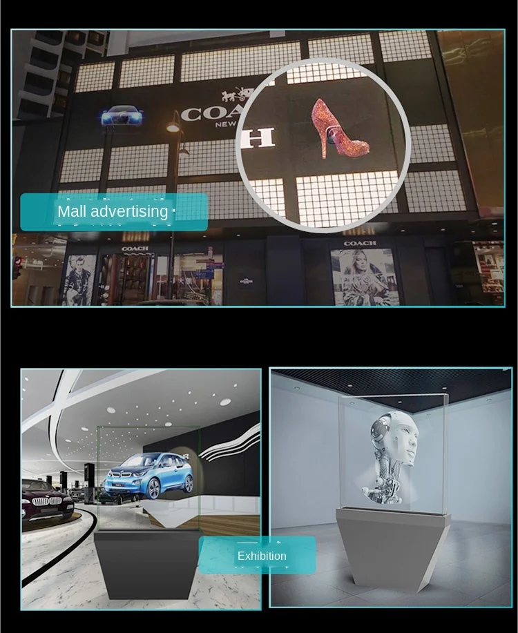 Outdoor holographic advertising led display 3d hologram fan with wifi