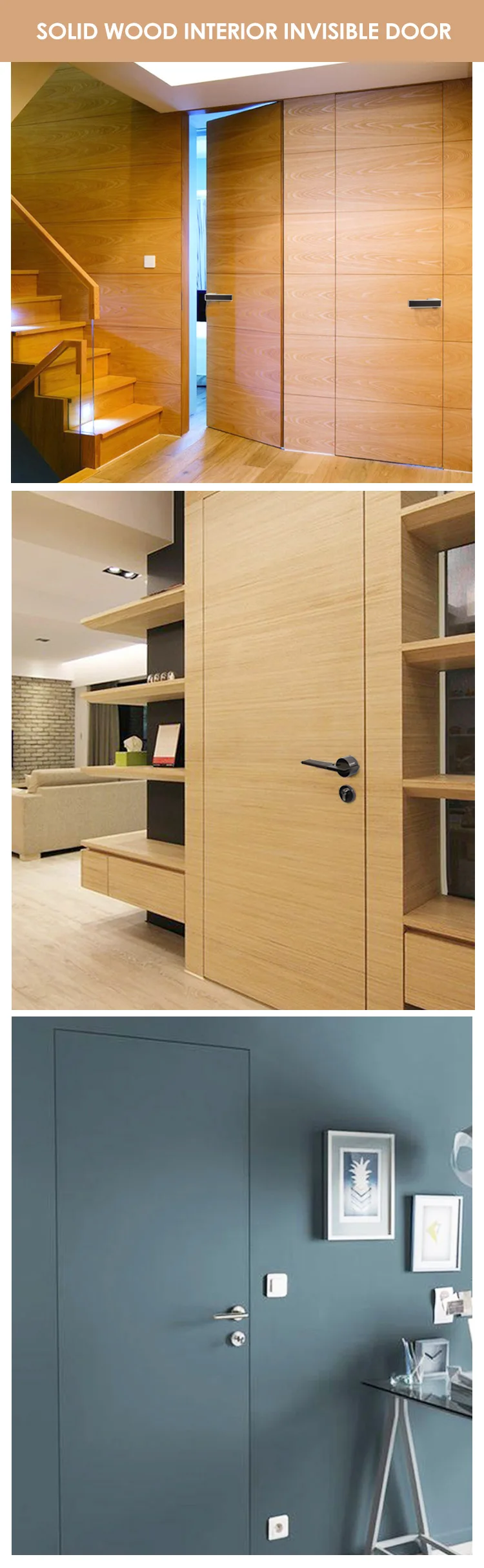 New design food grade single wooden door designs simple for home