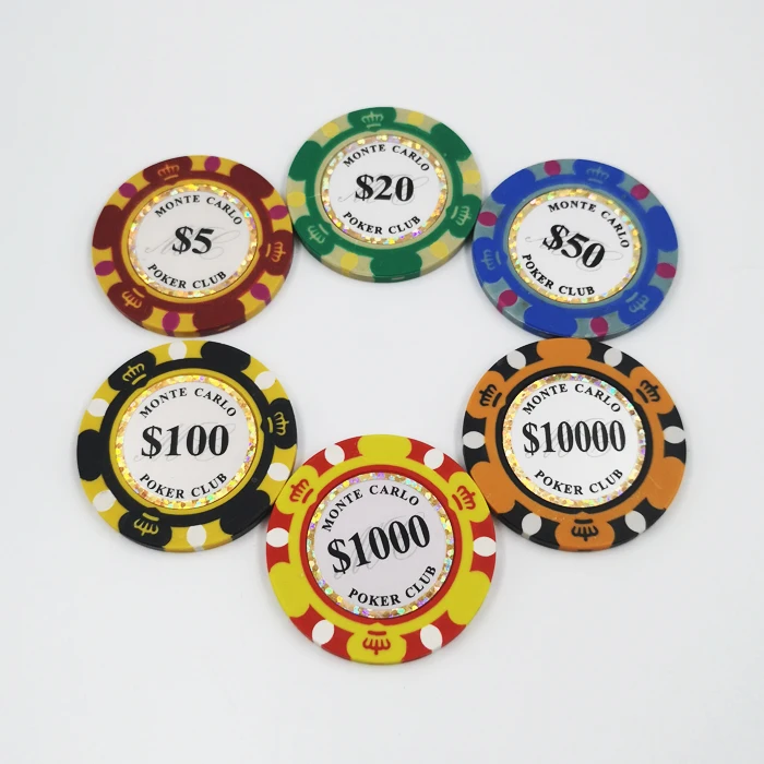 2016 Abs Cheap Plastic Poker Chips Custom Laser Sticker Poker Chips