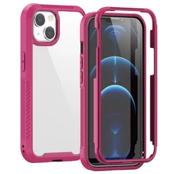 New Design Fast Delivery 2 In 1 TPU + PC Full Coverage Protective Case For iPhone 13(Purple)