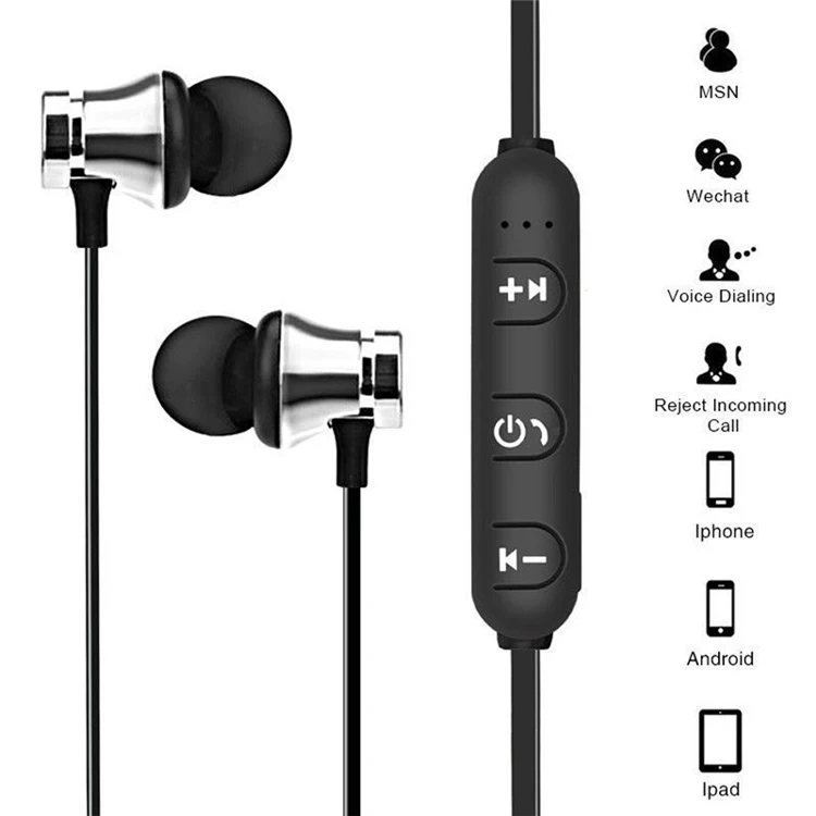 Magnetic 5.0 Earphone Sport Running Wireless Neckband Headset Headphone with Mic Stereo Music For All Smart Phone - ANKUX.COM