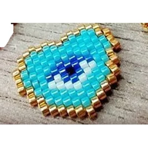 MI-P190112 Moyamiya Charms Jewelry Making Supplies Miyuki Beads Woven Fashion Heart Evil Eye Custom Charm Pendant