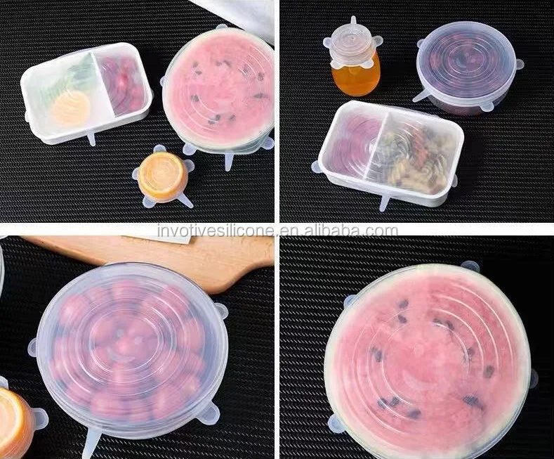 Promotional flexible silicone stretch food lid for various size cup bowl and fresh fruit