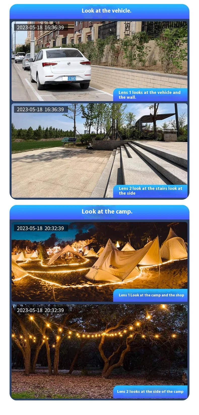 云鸟V360pro智能双镜头高清IP摄像机4G Wifi LED太阳能路灯报警推云数据批发供应商