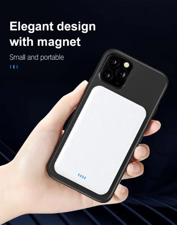 15W 20W 2 in 1 portable magnetic wireless charger power bank ultra-thin qi wireless charging powerbank for i Phone12 Samsung - ANKUX.COM