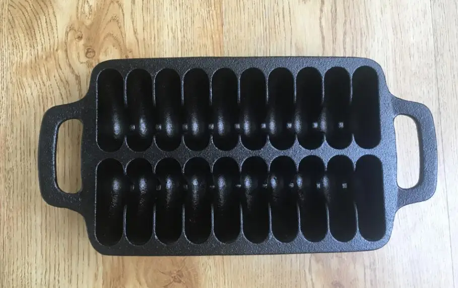 Outset Shrimp Cast Iron Grill And Serving Pan,Nonstick Cast Iron