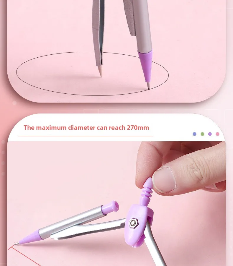 7-Piece High-Appealing Multifunctional Student Stationery Set Primary School Essential with Compasses Rulers Erasers