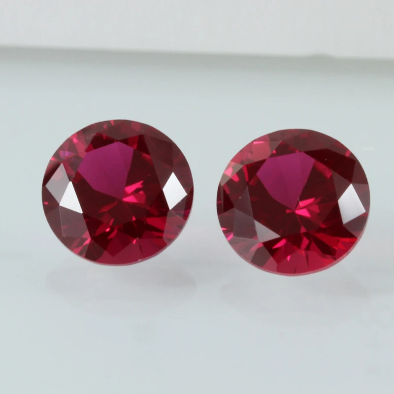 Round Brilliant Cut Corundum Stone 5# Ruby Red Color Aaaaa Quality ...