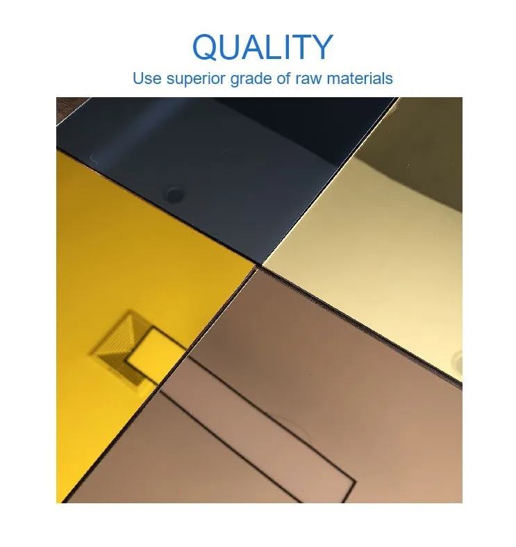 6mm 3mm Silver Gold Mirror Acrylic Uv Printing Acrylic Glass Sheet