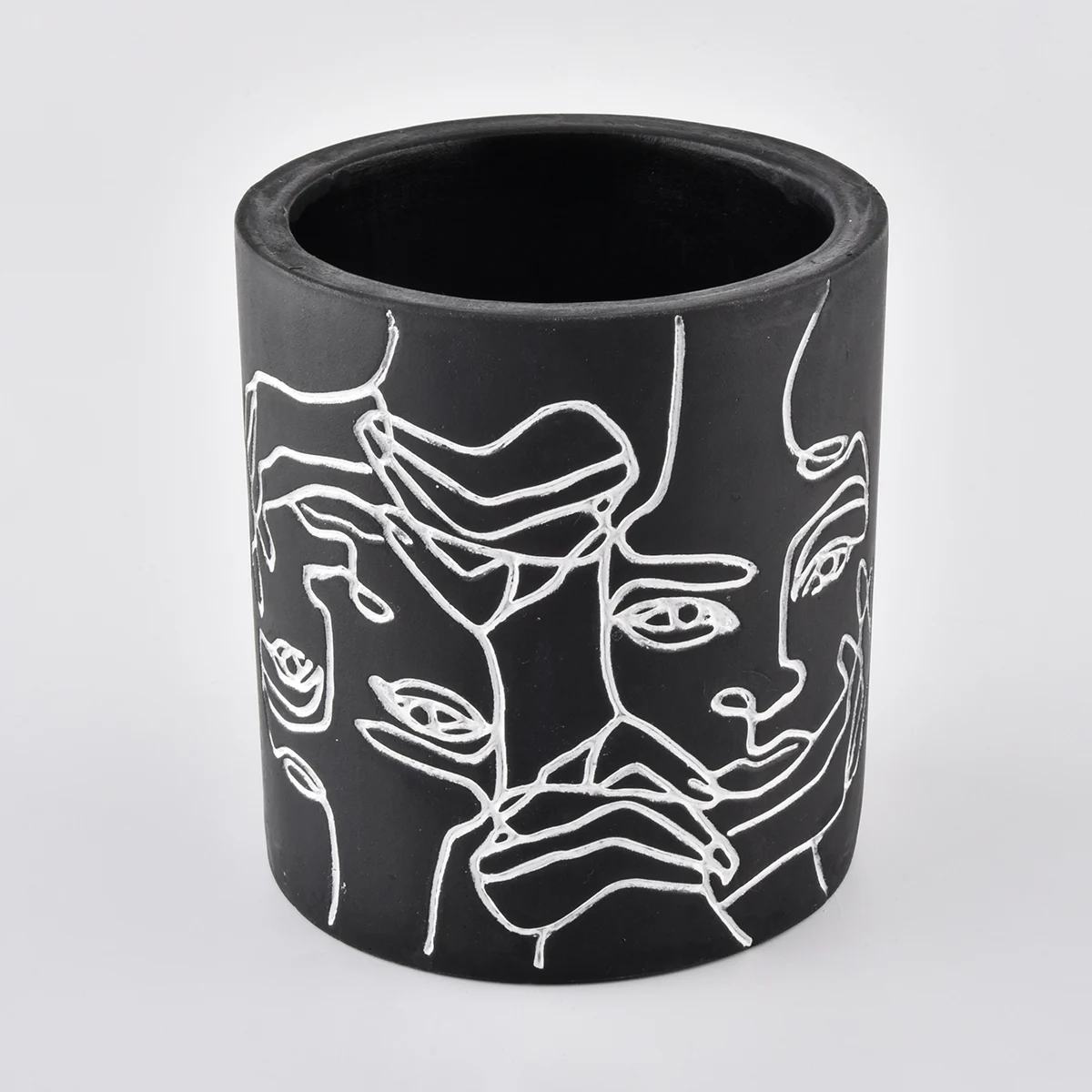 8oz 10oz matte black hurricane candle jars