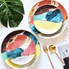 Luxury Bone China Design Cloud Pattern Porcelain Dinner Set