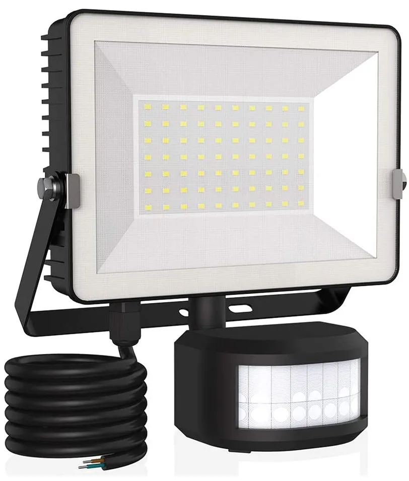 50W LED Motion Sensor Flood Light 3000LM PIR Lights 6000K Daylight White Security Lights Outdoor