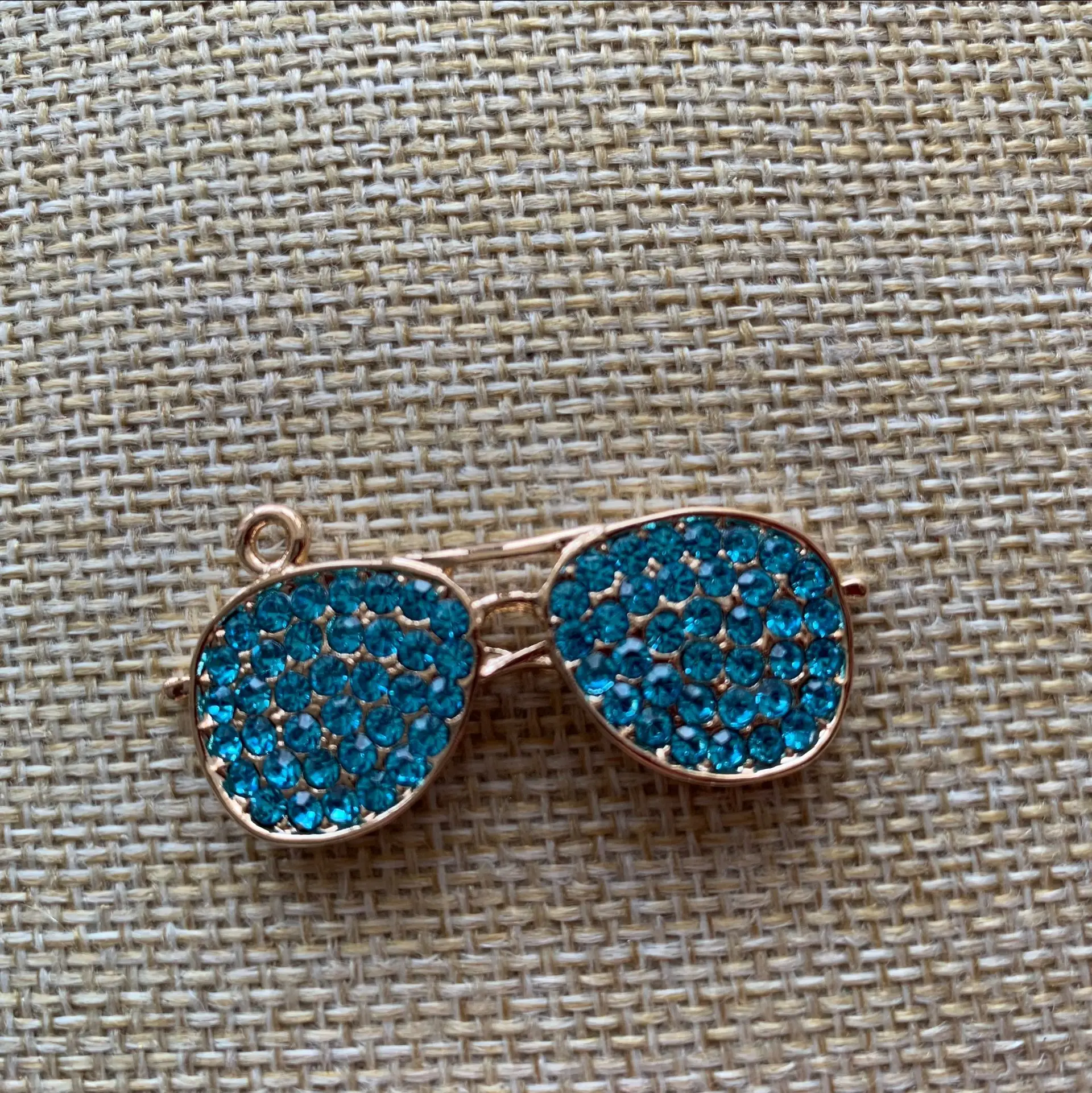 Full Crystals Luxury Charms Rhinestone Sun Glasses Charms Pendants For