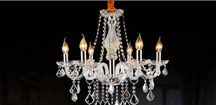 Zhongshan lighting wholesale Transparent candle chandelier traditional luxury crystal chandelier