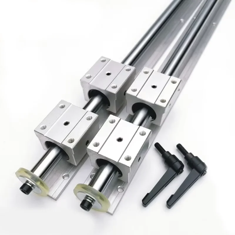 product evergrande linear guide rail sbr16 aluminum bearing cylindrical base support light shaft slider 12 slide table full set-9