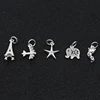 Wholesale accessory Eiffel tower and plane shape 925 sterling silver pendant