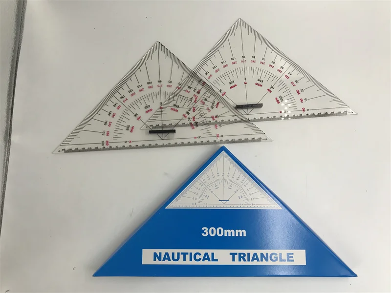 Nautical Triangle Plastic Nautical Triangular Protractor - 450mm Transparent