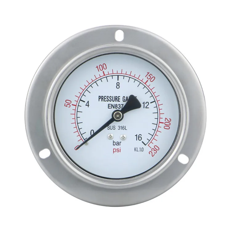 1.0% 99MM 316ss 250Bar Pressure Gauge Mounted Manometer