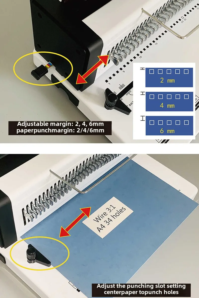 T9520 Dual Purpose Manual Power Double Coil Punching Binding Machine Notebook Desk Calendar Photo Album A4/A5 Iron Ring Punching