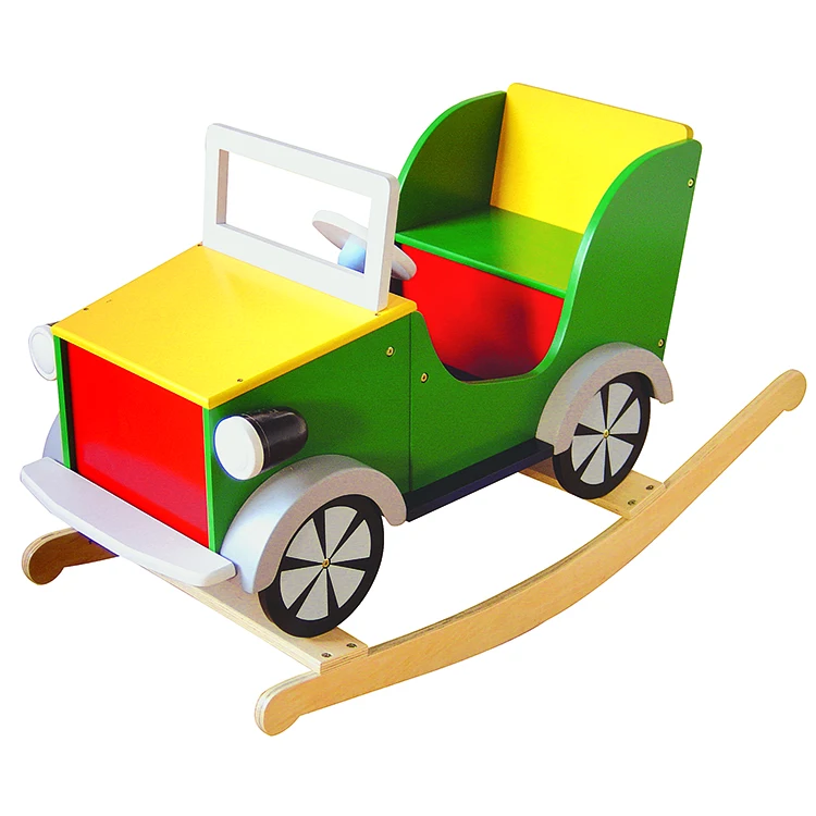 wooden rocking car