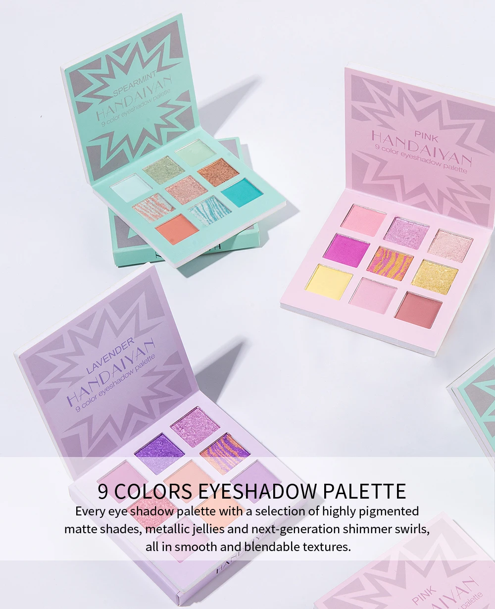 Handaiyan 9 Color Duochrome Pigment Glitter Eyeshadows High